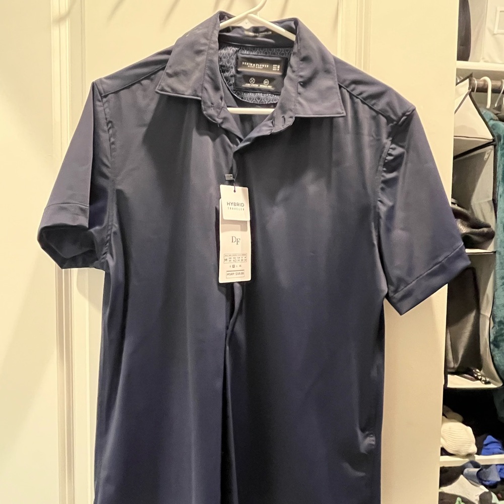 Hybrid & Company Blue Polo Shirt Performance Fabric